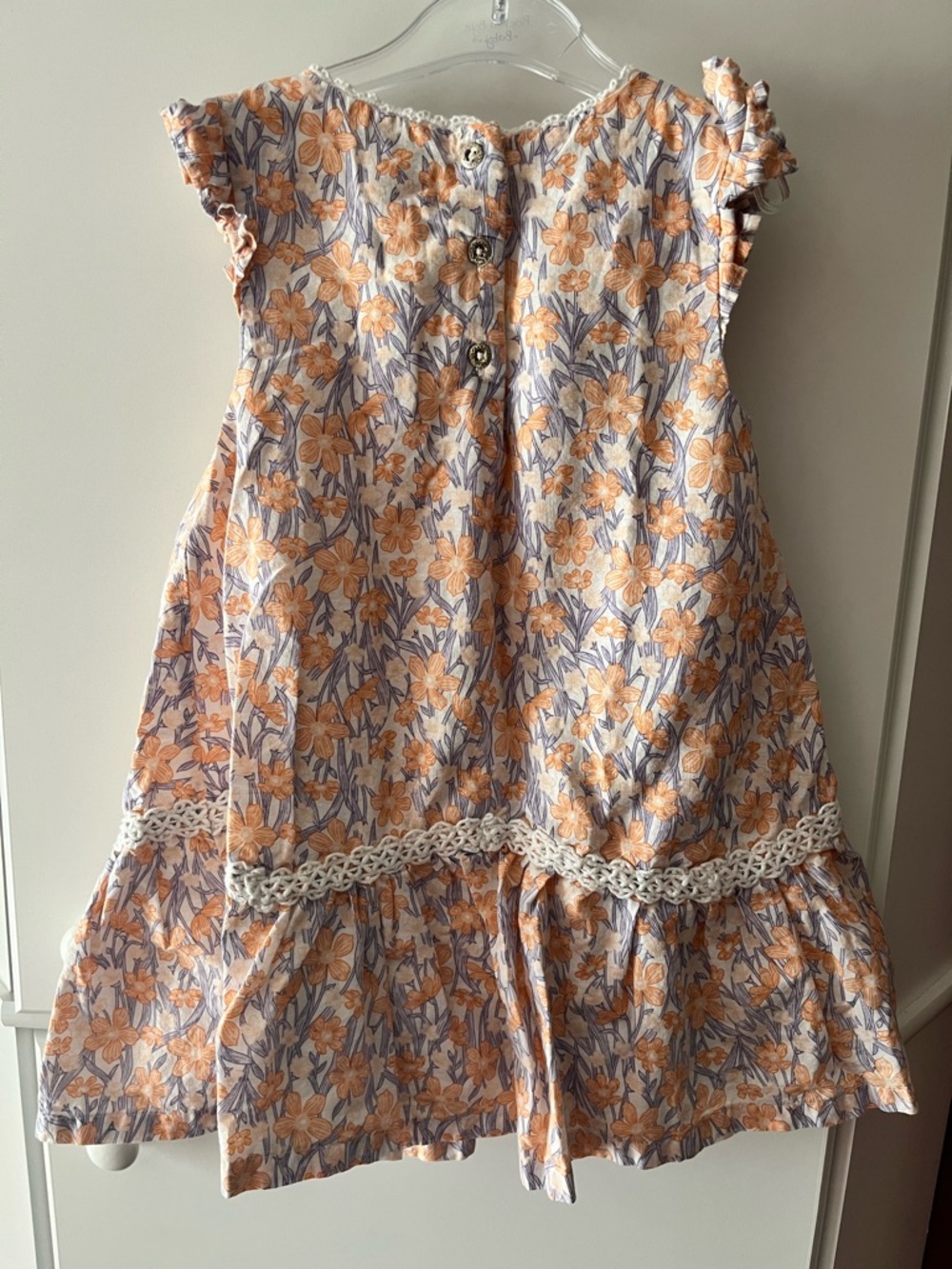 Tahari Peach & Lavender Floral Cotton Dress for Girls